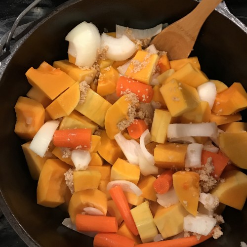 Saute veggies in butter until they are tender