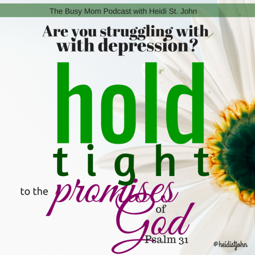 Depression can impact even the "best" of circumstances. If you're struggling with it, join Heidi and Durenda for some honest talk and encouragement about their own struggles and ways that you can find hope and healing for your own life through the promises of God.